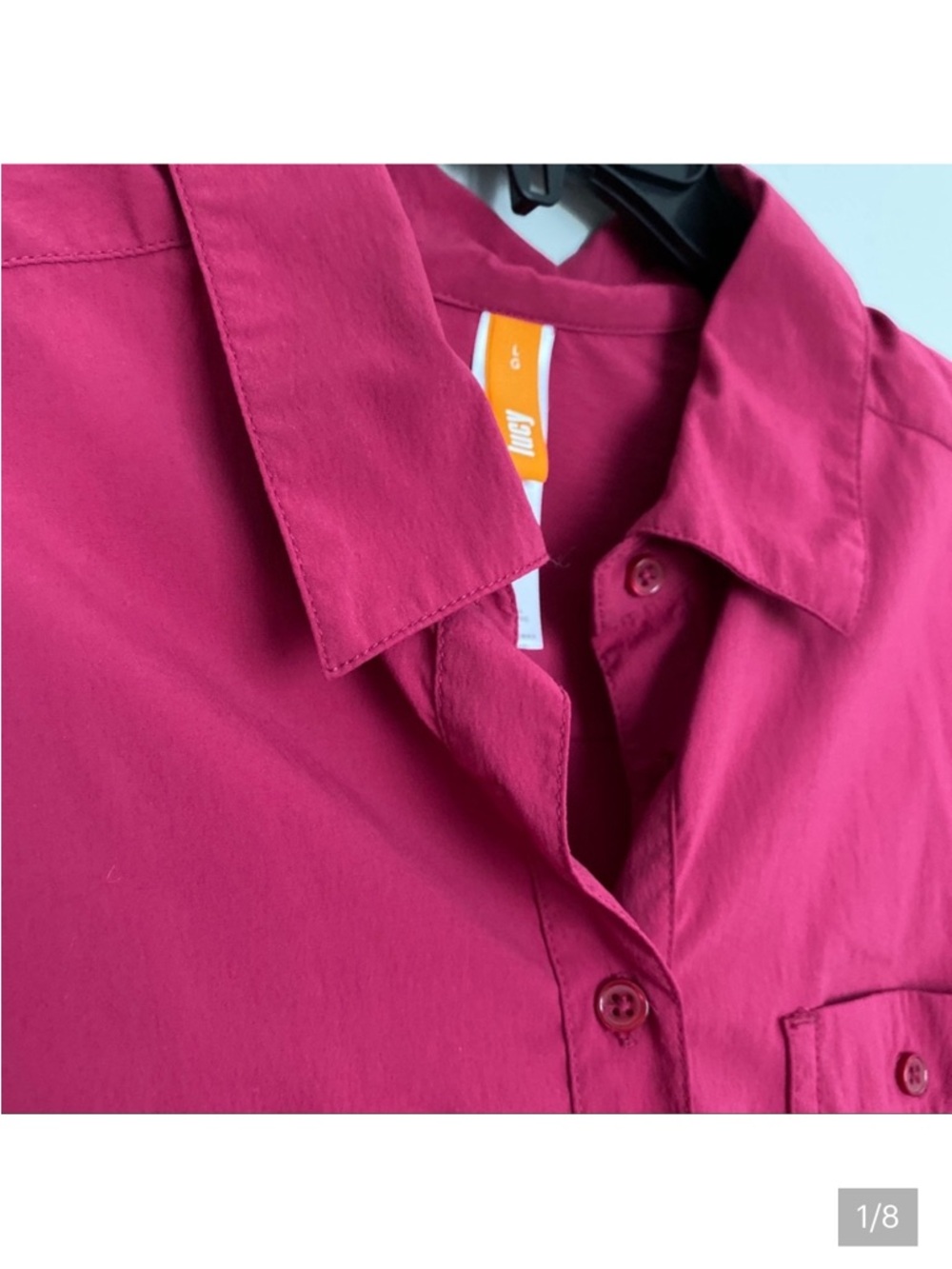 Lucy Button-Down Shirt in Fuchsia Pink